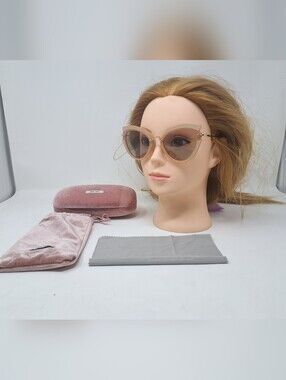 NWOT Miu Miu Women's Sunglasses Cat-Eye Pink Gold SMU 05S 52-23-140 Italy